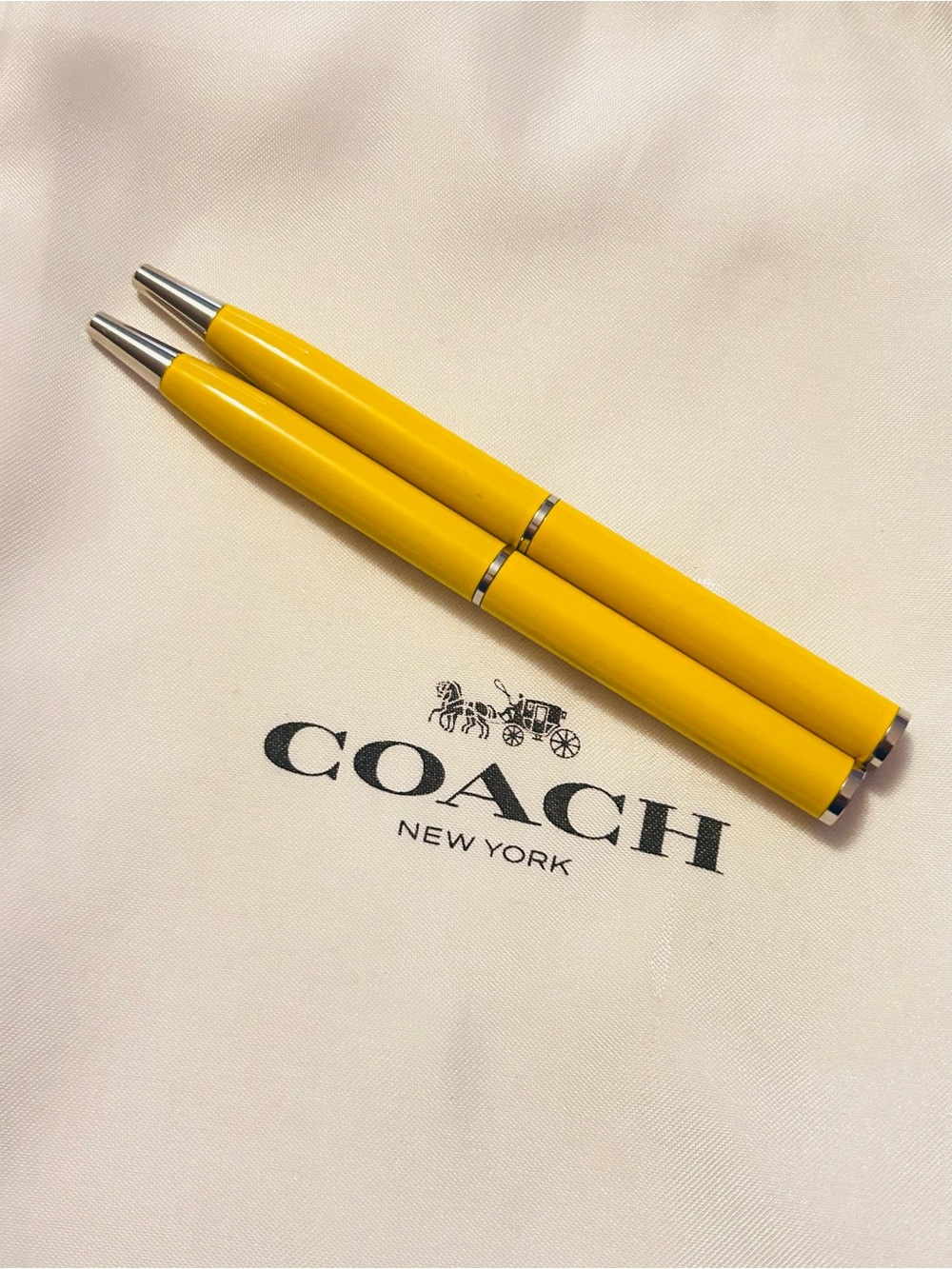 Coach Mini Yellow and Silver Tone Pens/ Keychain/ Bag Charm (PRICE IS FOR ONE) - Picture 2 of 6